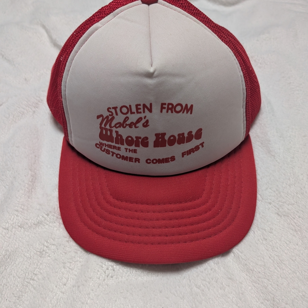 White and Red Trucker Hat with Slogan